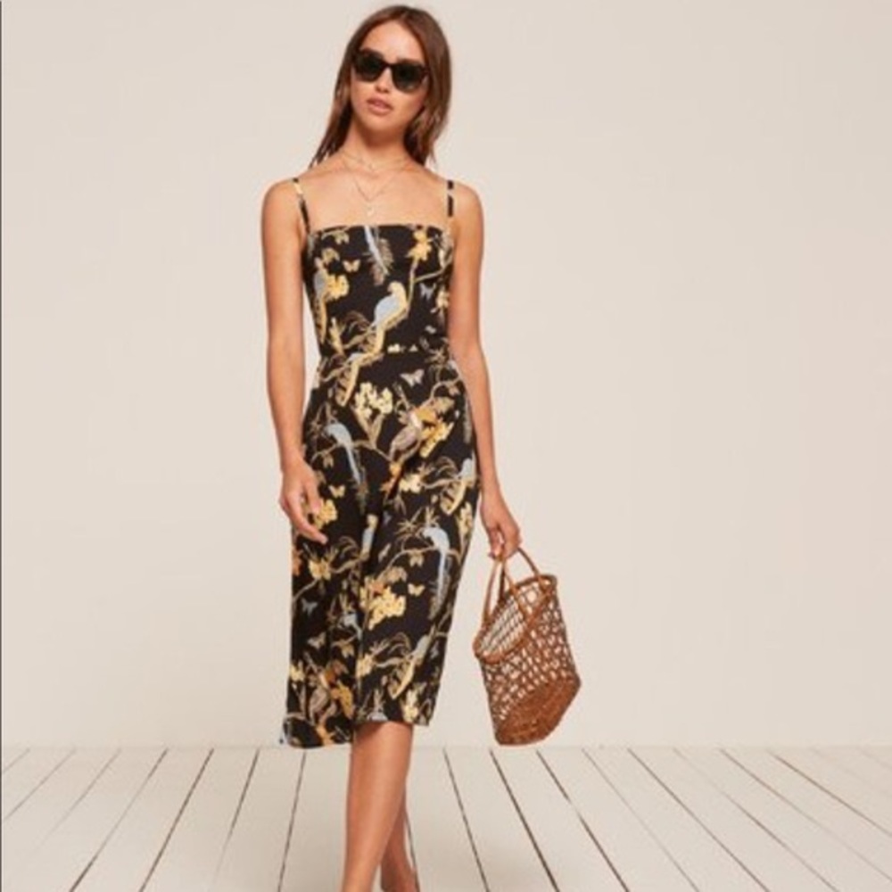 Reformation Afternoon Bird and Parrot Dress